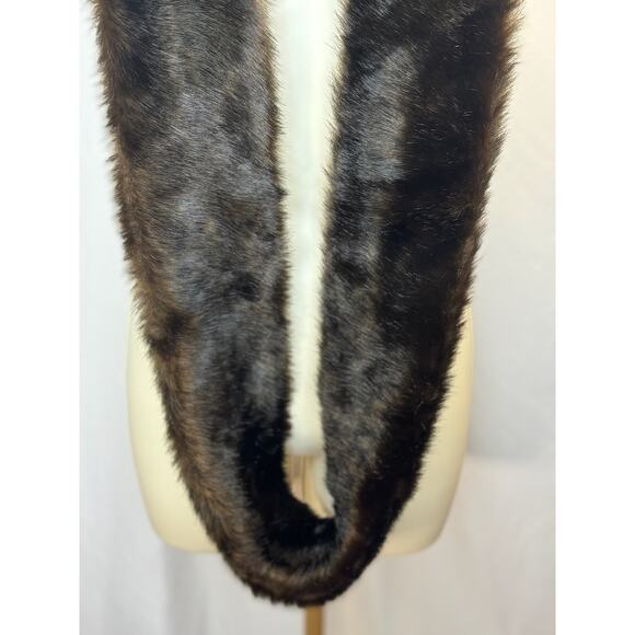 Sable Faux Fur Infinity Scarf – Dark Brown - Picture 4 of 8